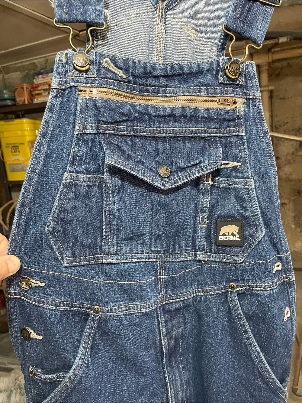 Berne Denim Work Overalls Bib - Classic Dark Blue